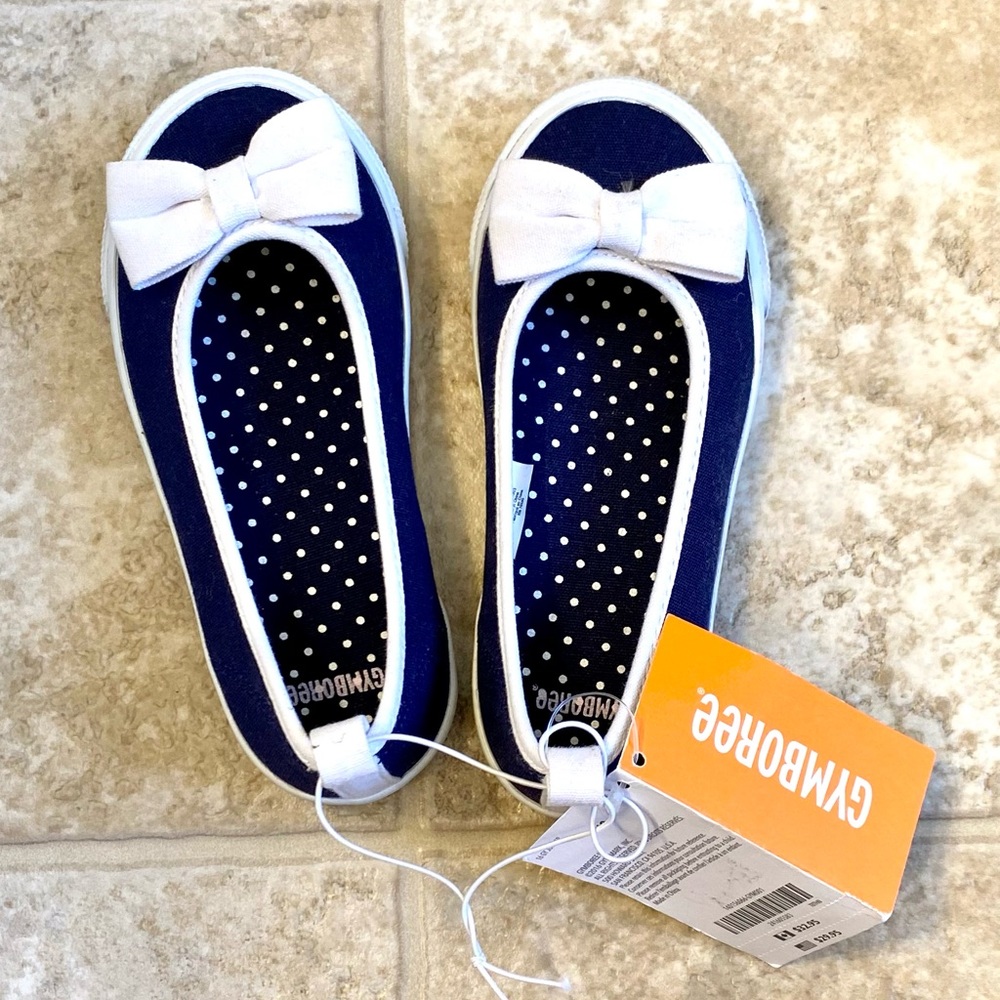 Gymboree NWT Navy and white toddler girl shoes